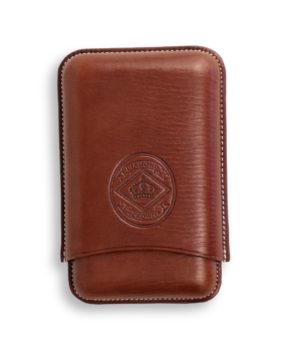 Diamond Crown Leather Cigar Case Chocolate Robusto Size