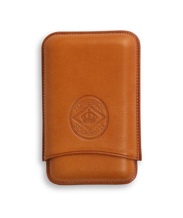Diamond Crown Leather Cigar Case Tan Robusto Size