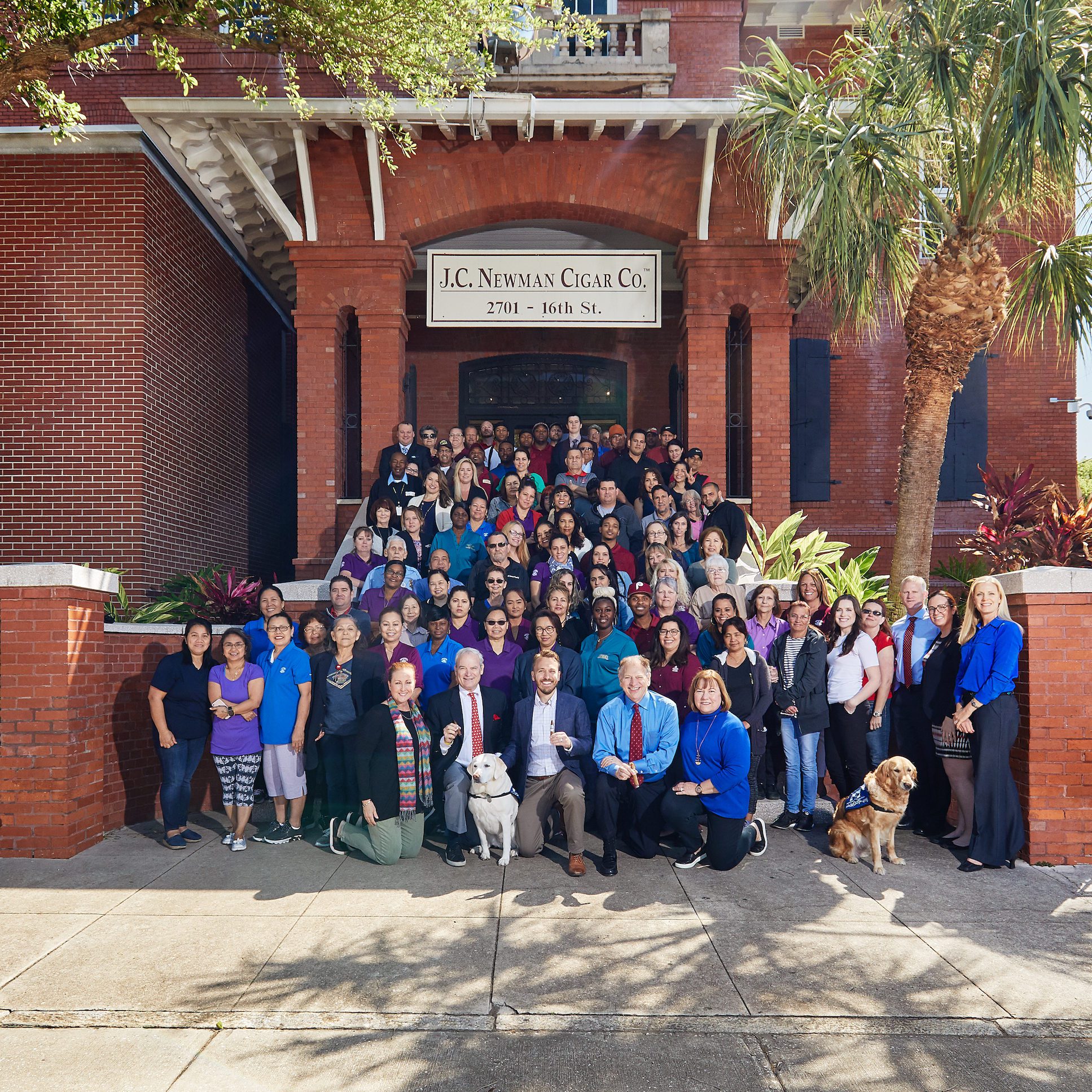 J.C. Newman Company Photo. Staff on Stairs of Factory.