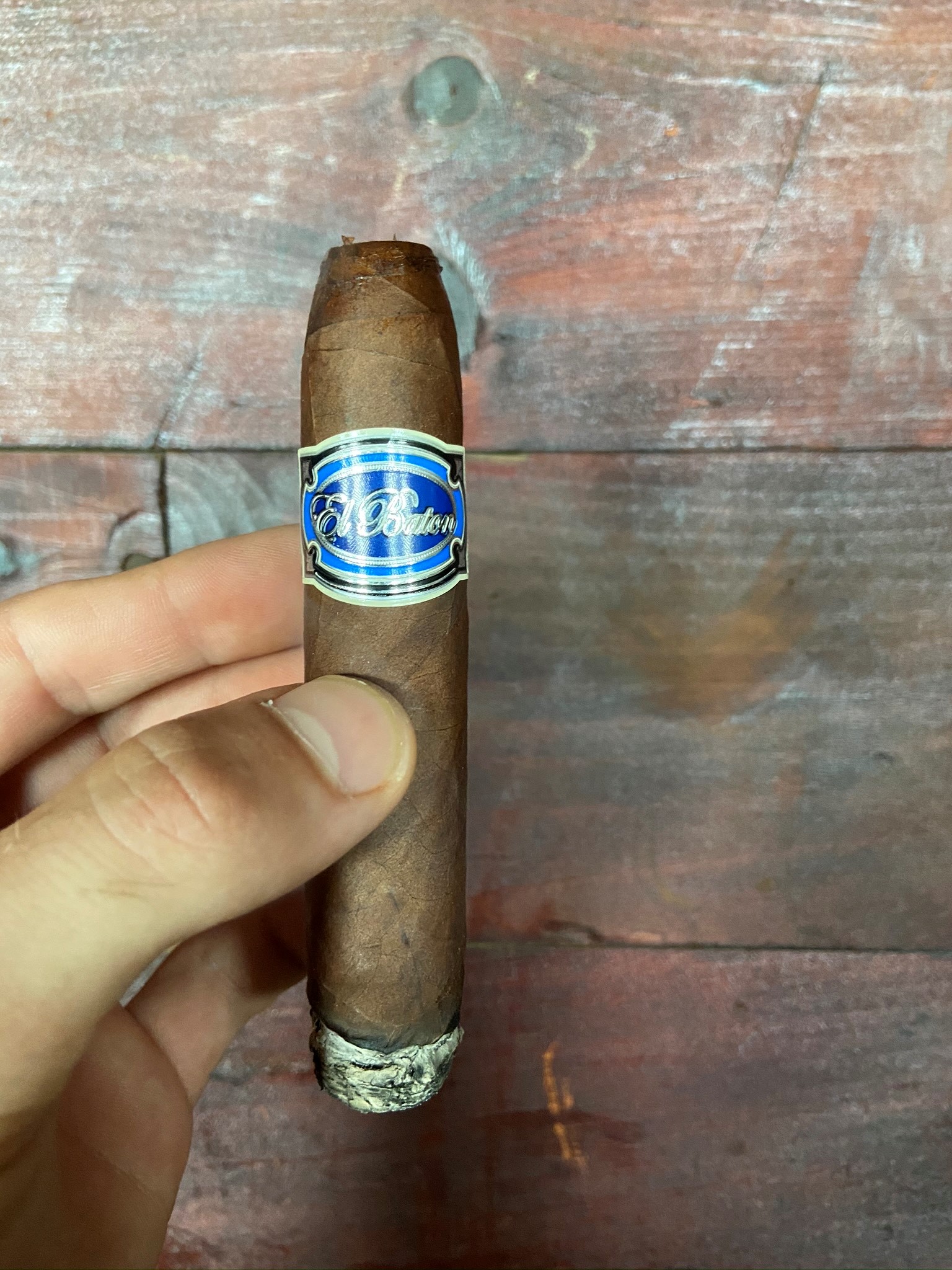 ELBATONfirstthird2 el baton cigar smoked