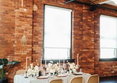 wedding table setting in tampa cigar factory