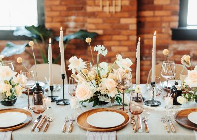 wedding table setting in tampa cigar factory