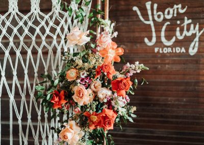 ybor city painted hand lettering and tampa florist arrangement