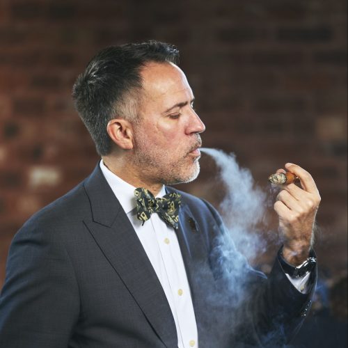cigar salesman david ludwig smoking cigar