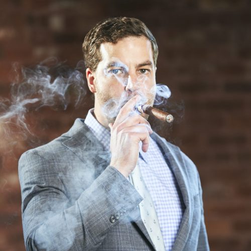 cigar salesman shot mills lot smoking cigar
