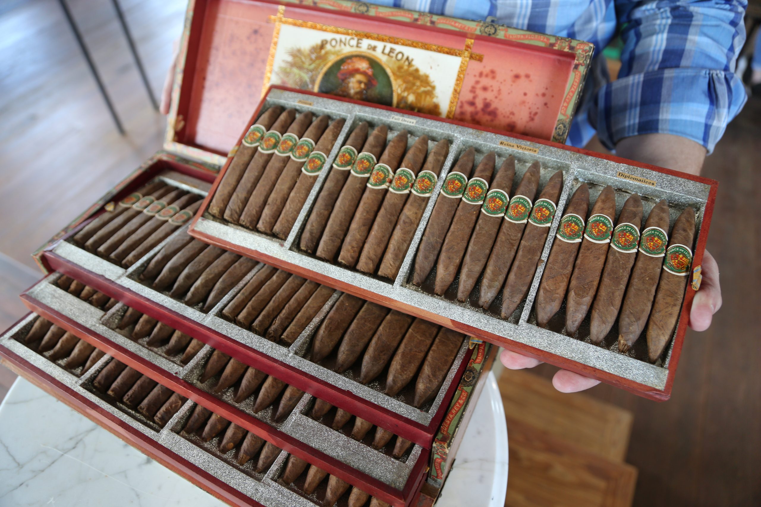 6Z6A9750 116 year old salesmen cigar case of ponce de leon cigars
