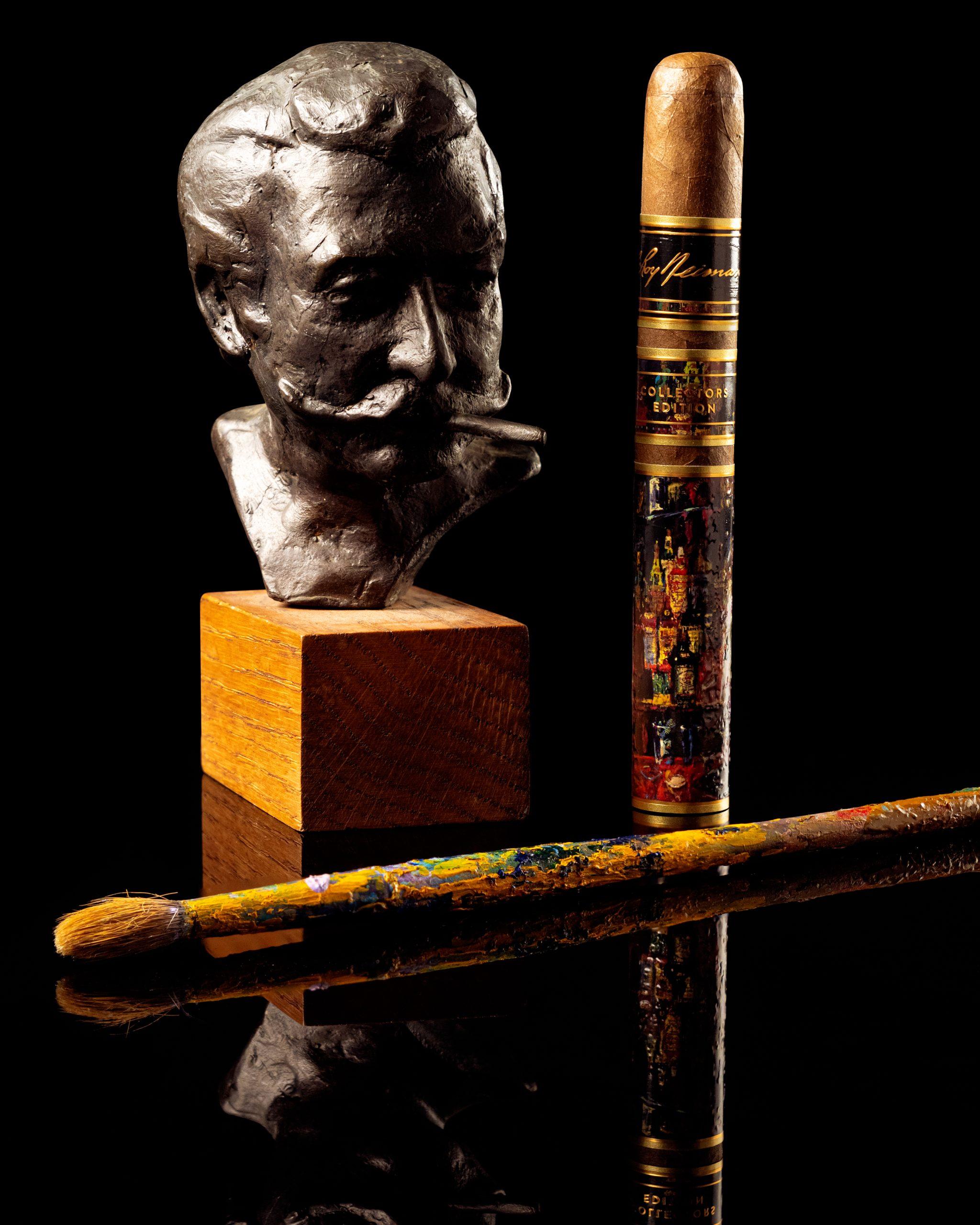 LN-Creative-3 leroy neiman statue with cigar and paint brush