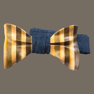 cigar mold wooden bow tie striped