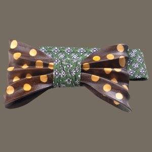 polka dot cigar mold wooden bow tie