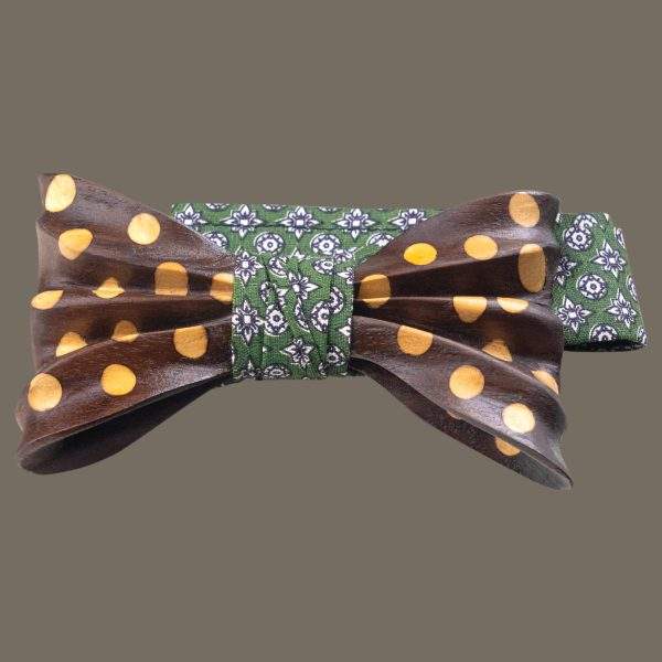 polka dot cigar mold wooden bow tie