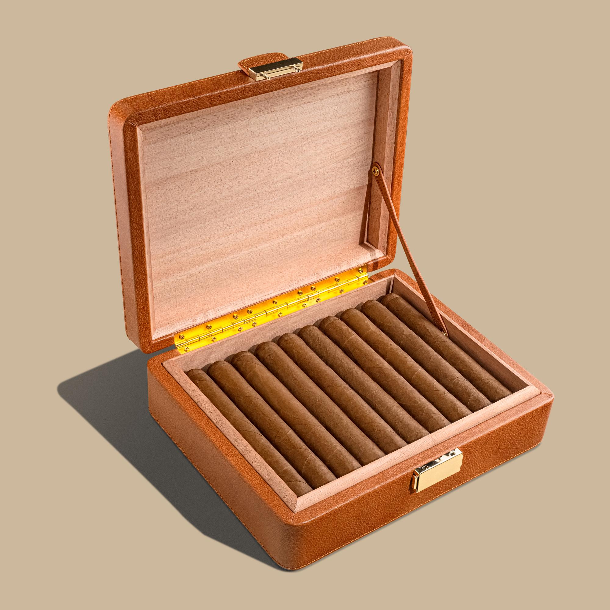 Open box of Kara's blend cigars