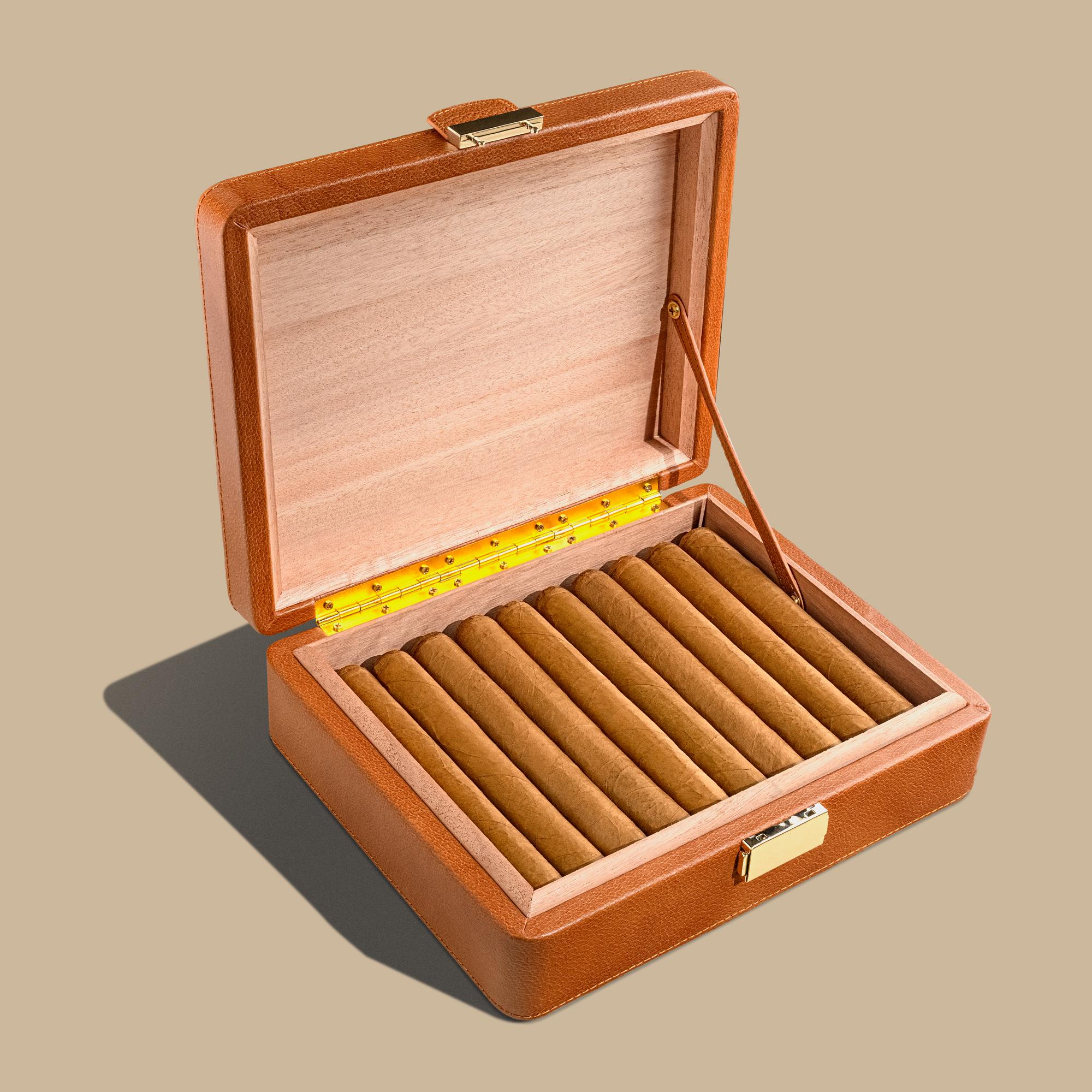 Open box of Tyler's blend cigars