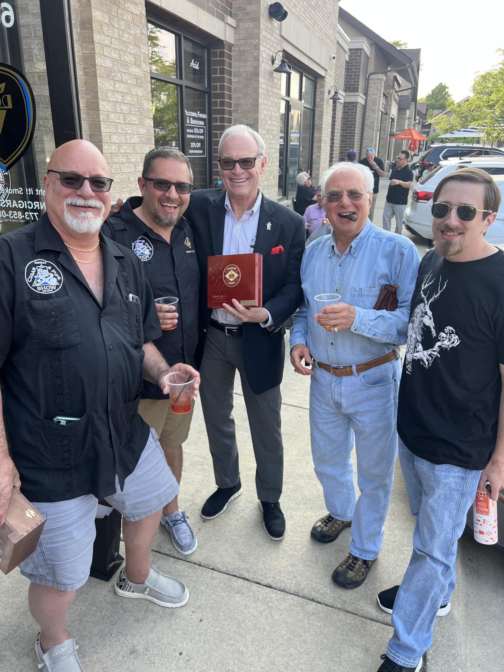 bobby with attendees of norwood royal opening