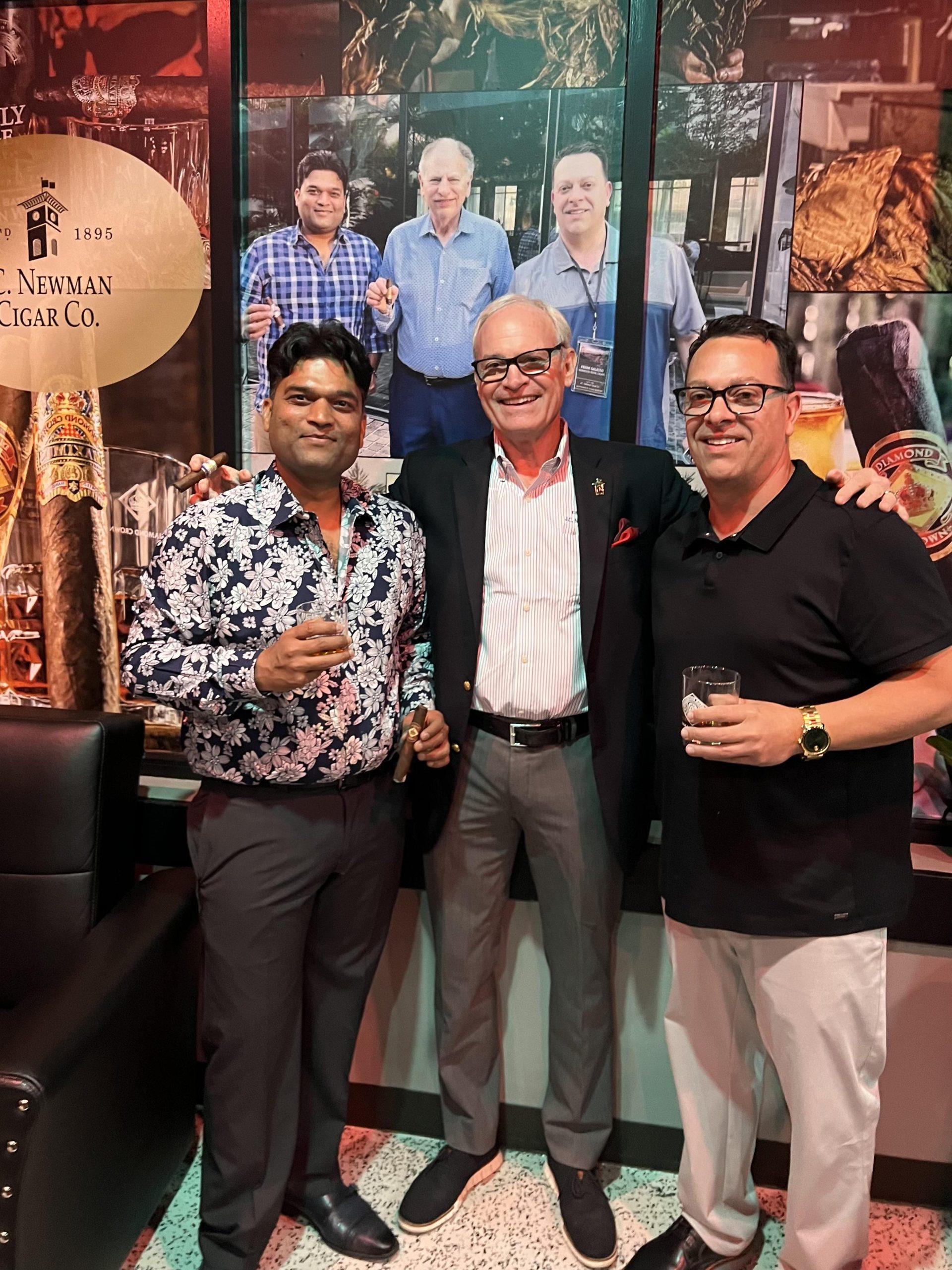 bobby newman with owners of norwood royal cigar