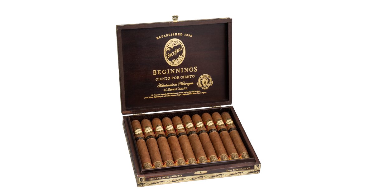 open box of 10 brick house beginnings ciento por ciento cigars